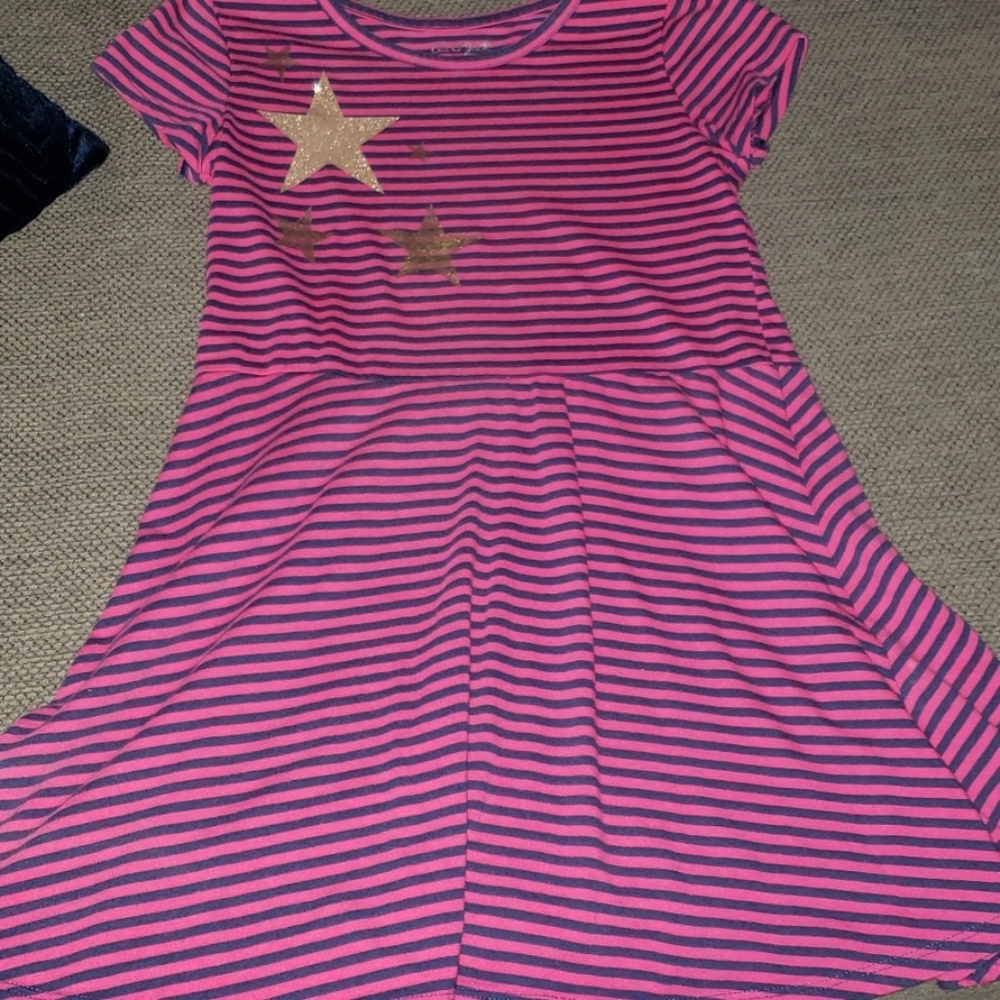 Striped Cat &Jack dress with gold stars